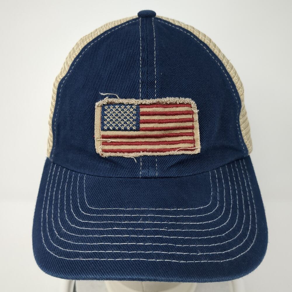 American Flag Patch Snapback Mesh Back Trucker Ha… - image 2